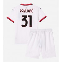 Maglia Calcio AC Milan Strahinja Pavlovic #31 Seconda Divisa Bambino 2024-25 Manica Corta (+ pantaloncini)